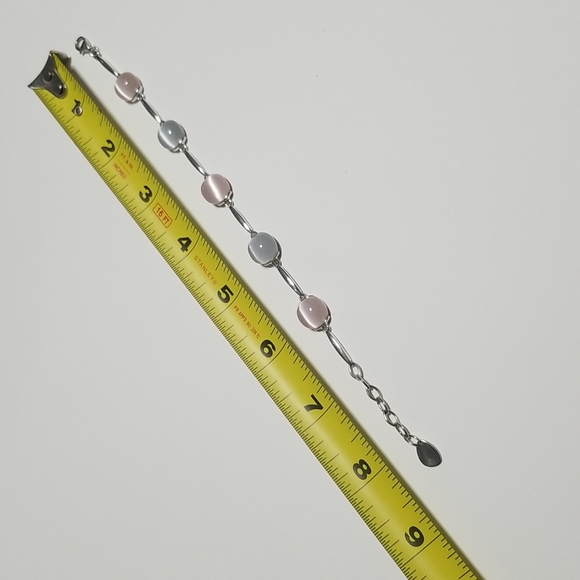 Unbranded Silver Bracelet With Grey and Pink Stones - Picture 3 of 9